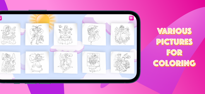 Girls Coloring Book Draw on go
