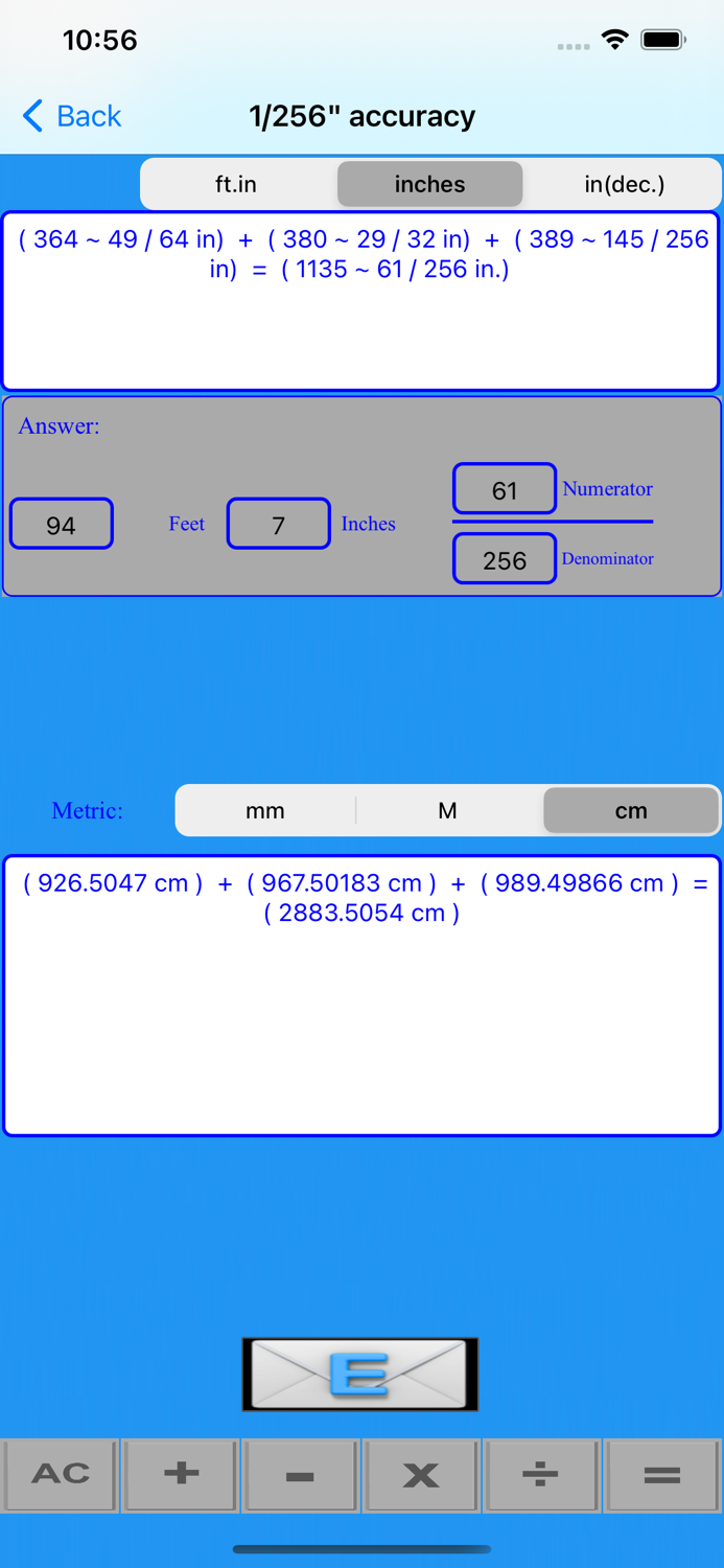 Tape Measure Metric Calculator