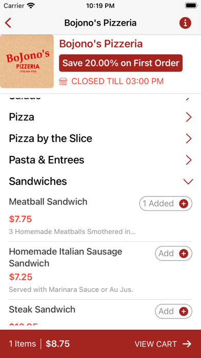 Bojono's Pizzeria - Chicago Screenshot