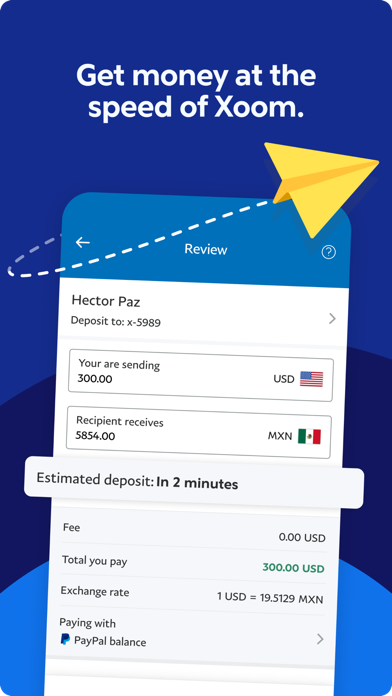 Xoom Money Transfer Screenshot