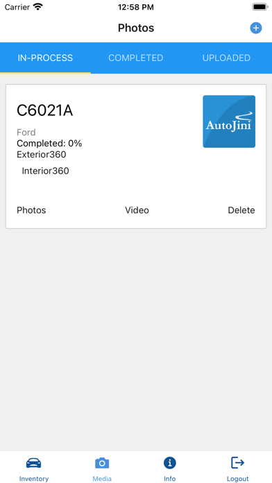 AutoJini Photo App Screenshot