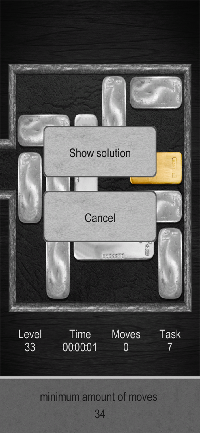 Unblock the gold bar Unlock it