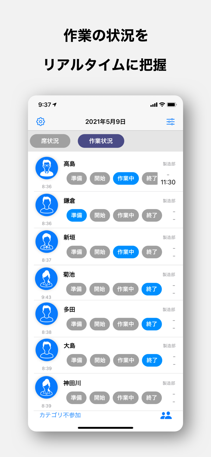 チーム行動管理 -状況をシェアして仕事はかどる-