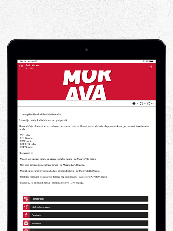 Radio Morava iPad screenshot 4 - Music app