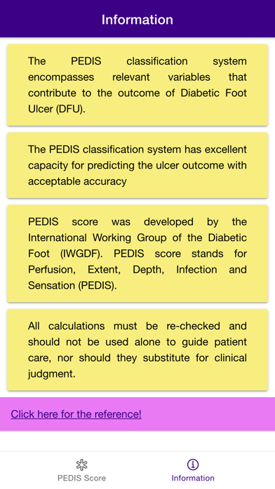 Pocket PEDIS Score Screenshot