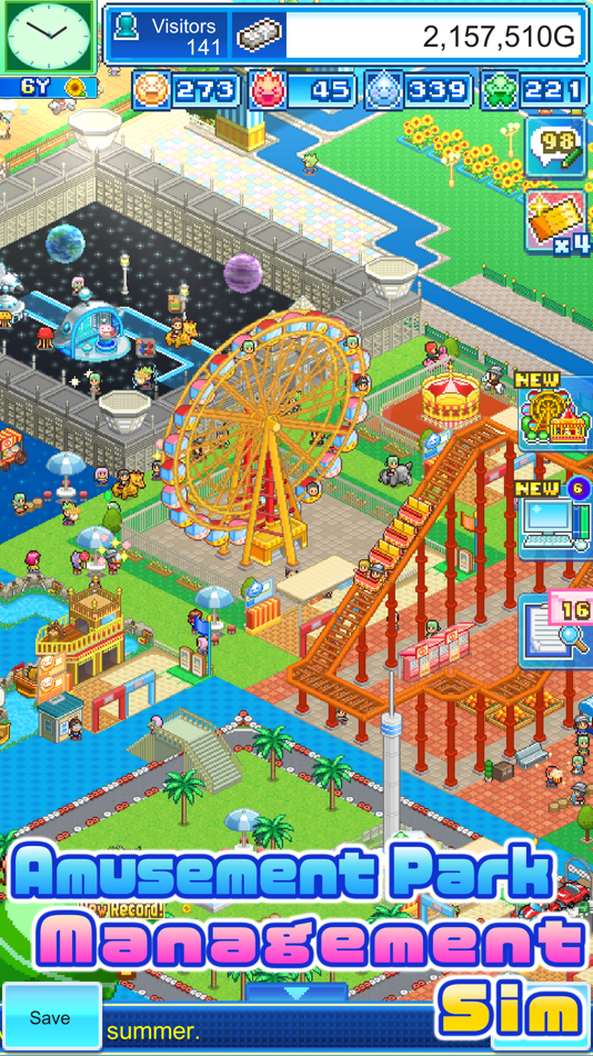 #1. Dream Park Story (iOS) Podle: Kairosoft Co.,Ltd