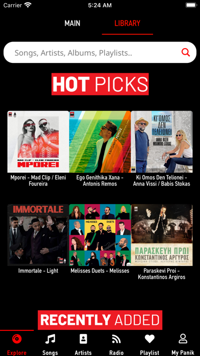 Panik Music App Screenshot