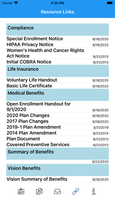 The EBSC Benefits Screenshot