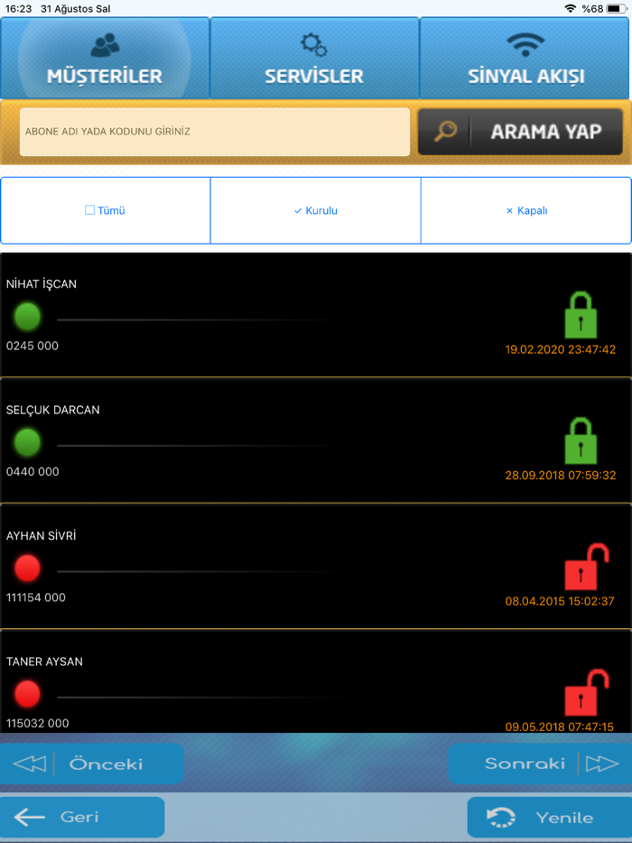Aykan Alarm Sinyal Takibi