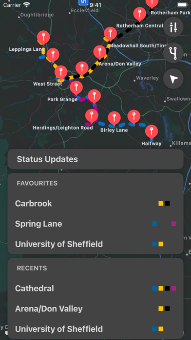 Sheffield Tram Times Screenshot
