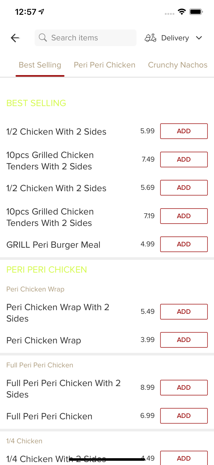 Hot and spicy peri peri grill
