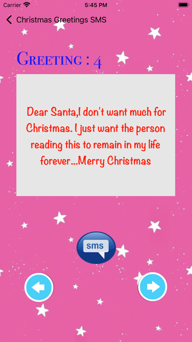 Christmas Greetings SMS Screenshot