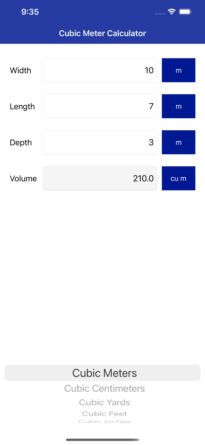 Cubic Meter Calculator Pro