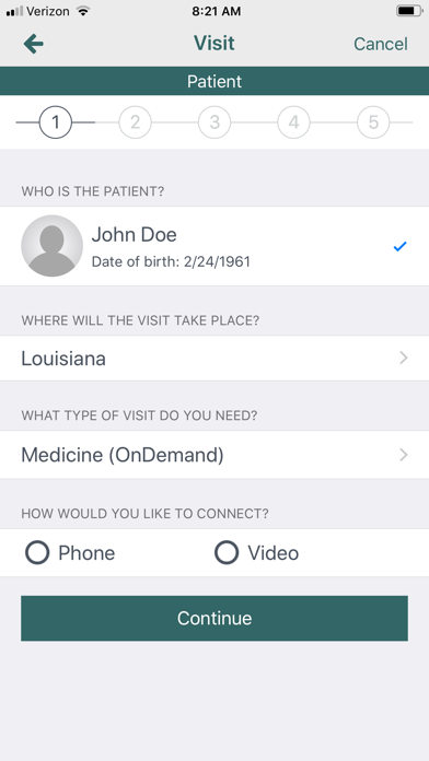 Tulane Telehealth Screenshot