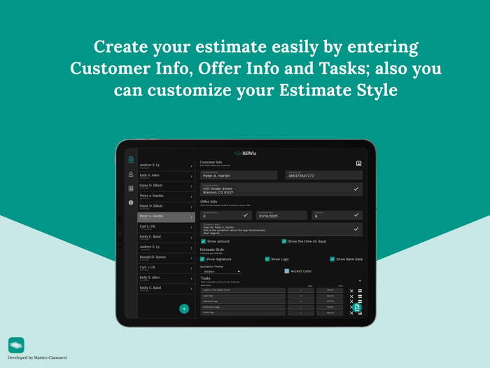 BillWiz - Estimates made easy