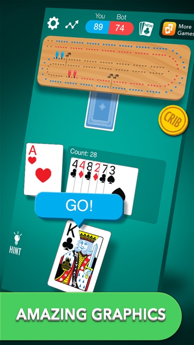 Cribbage card game Screenshot