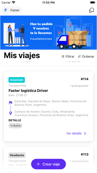 Faster: Envíos & Mensajería Screenshot
