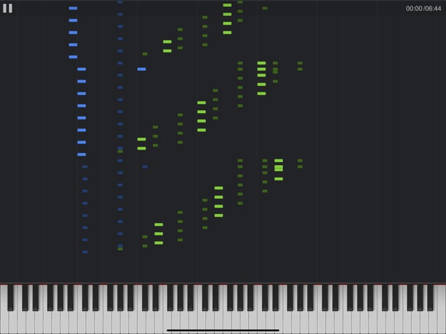 Piano, with songs on the App Store