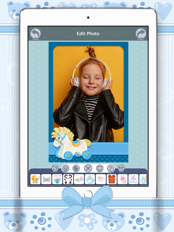 Cute Photo Frames & Stickers iPad screenshot 4 - Entertainment app