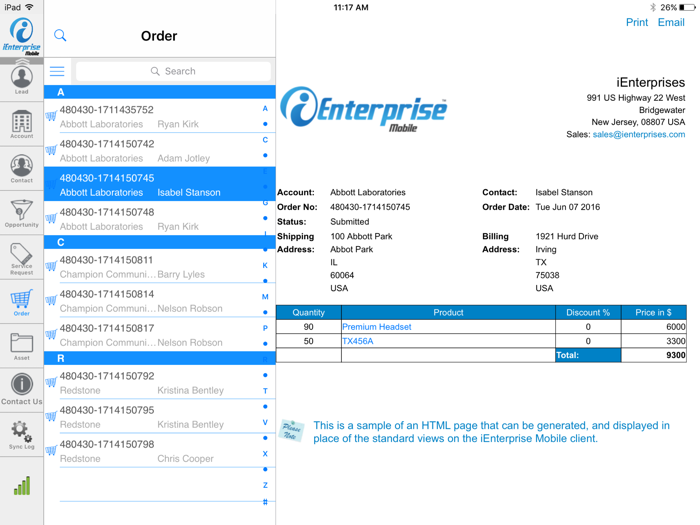 iEnterprise Mobile for Siebel