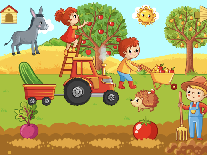 Funny Farm toddler flashcards