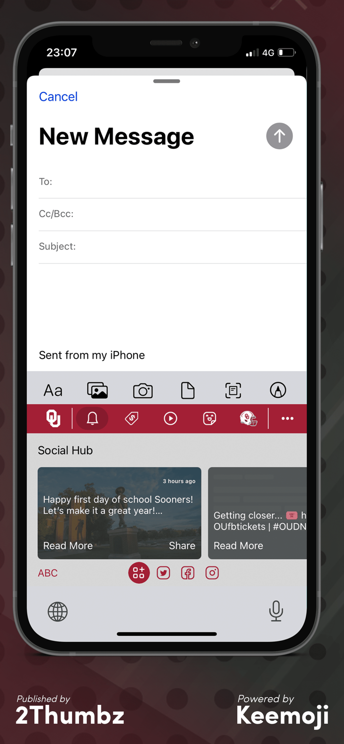 Oklahoma Sooners Keyboard