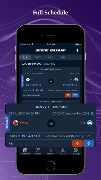 Screenshot #2 pour ScoreBazaar Cricket Live Line