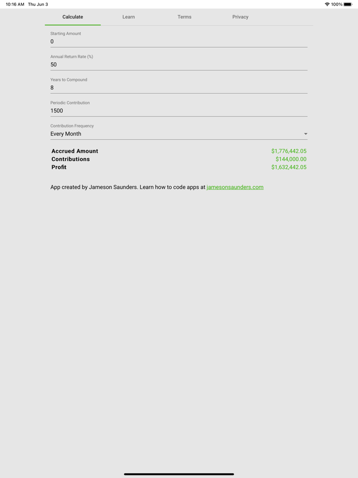 Compound Interest Tool