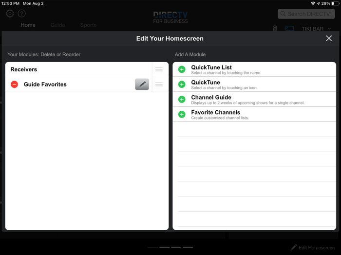 DIRECTV FOR BUSINESS Remote