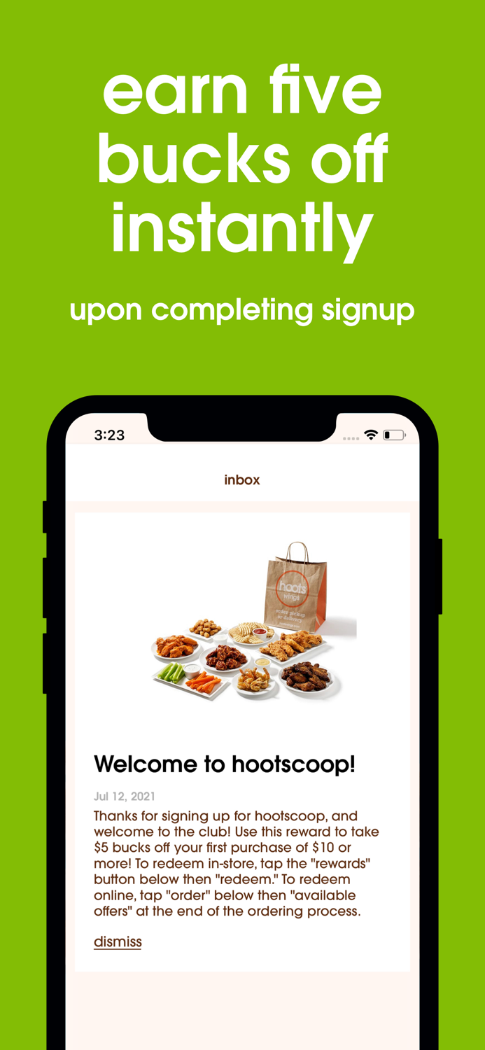 Hoots Wings Rewards and Ordering