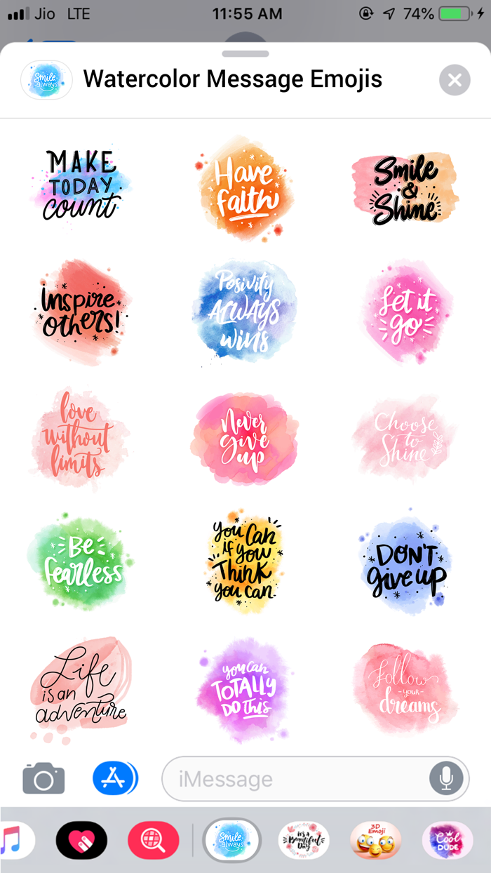 Watercolor Emoji Stickers Pack