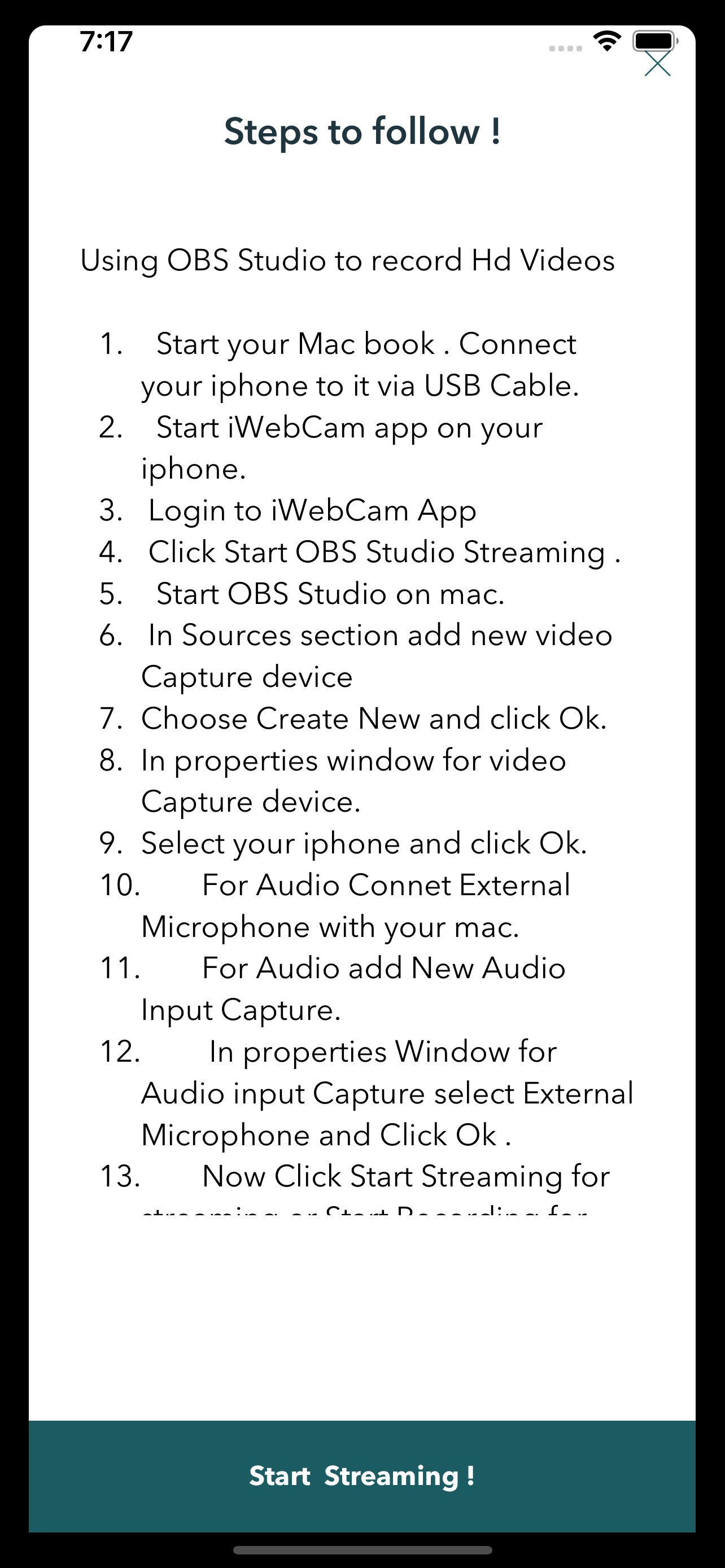 iWebCamPro : Phone to WebCam