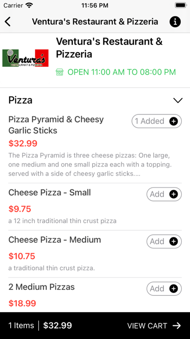 Ventura's Restaurant Screenshot