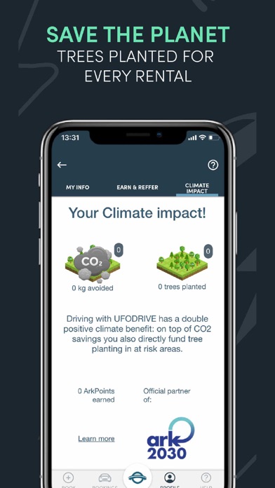 UFODRIVE 24/7 EV Car Rental Screenshot