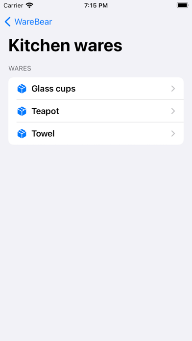 WareBear: Manage the warehouse Screenshot