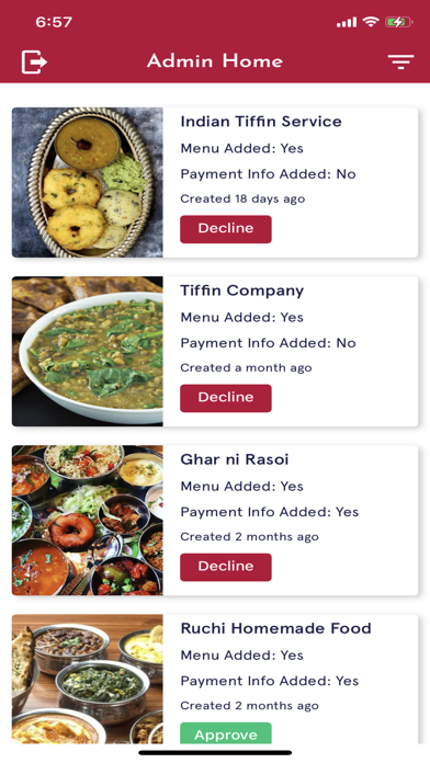 Tiffin Vendors Screenshot