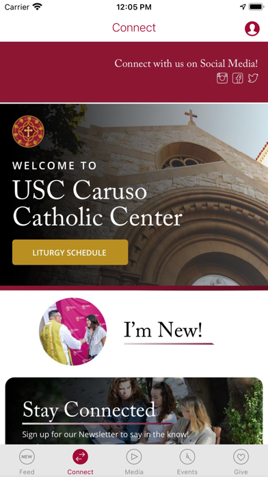 USC Caruso Catholic Center Screenshot