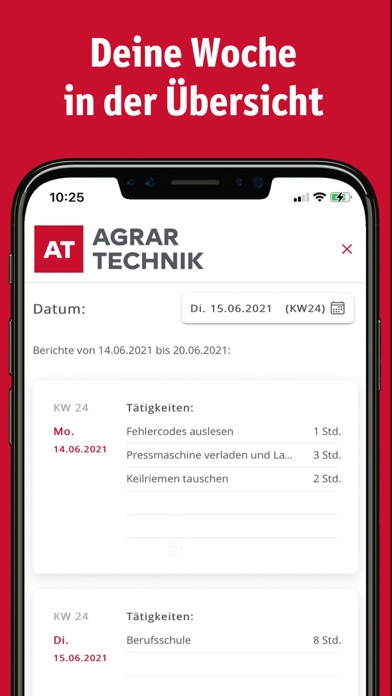 AGRARTECHNIK Berichtsheft Screenshot