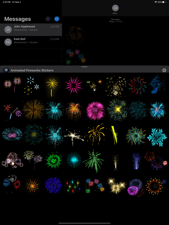 Screenshot #4 pour Animated Fireworks: Stickers