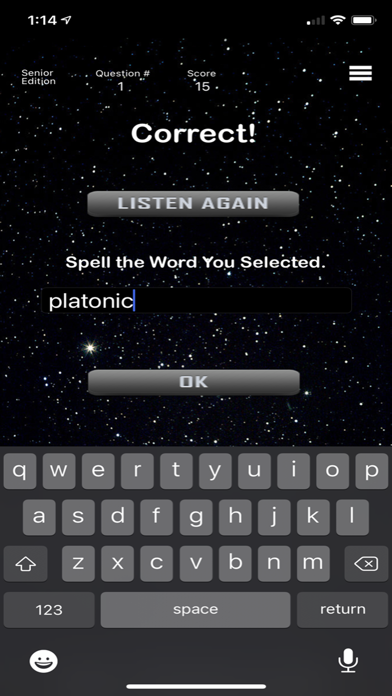 Senior - Comet Spelling Games Screenshot