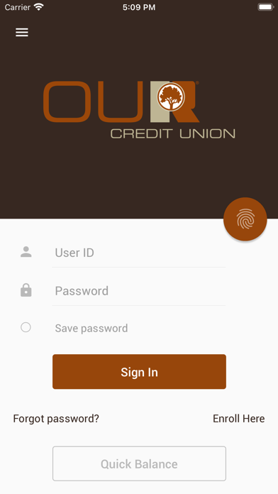 OUR Credit Union Screenshot