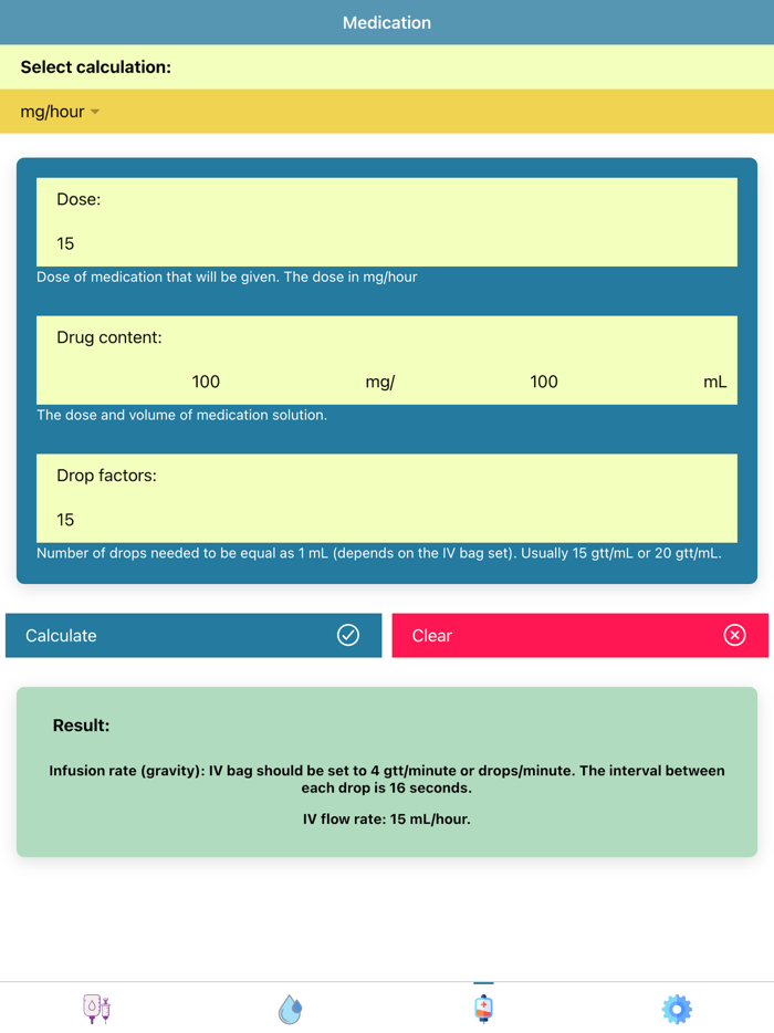 Pocket Infusion Calculator