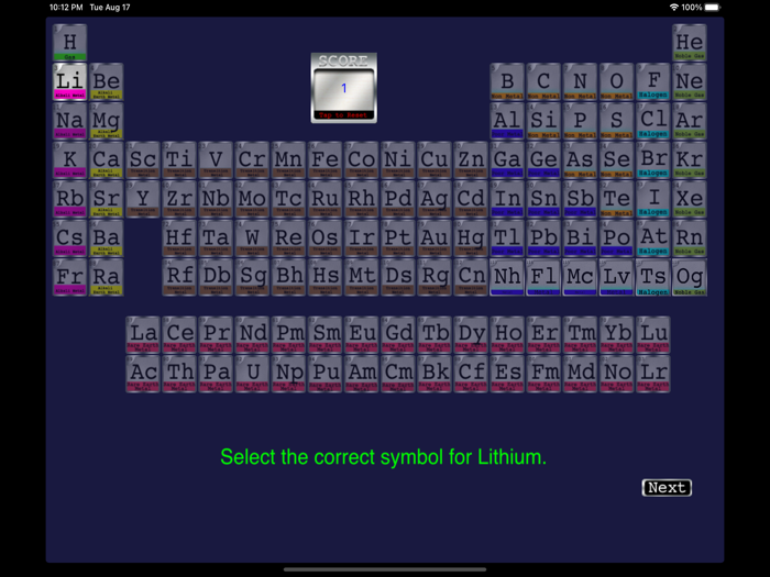 Periodic Table - Quiz