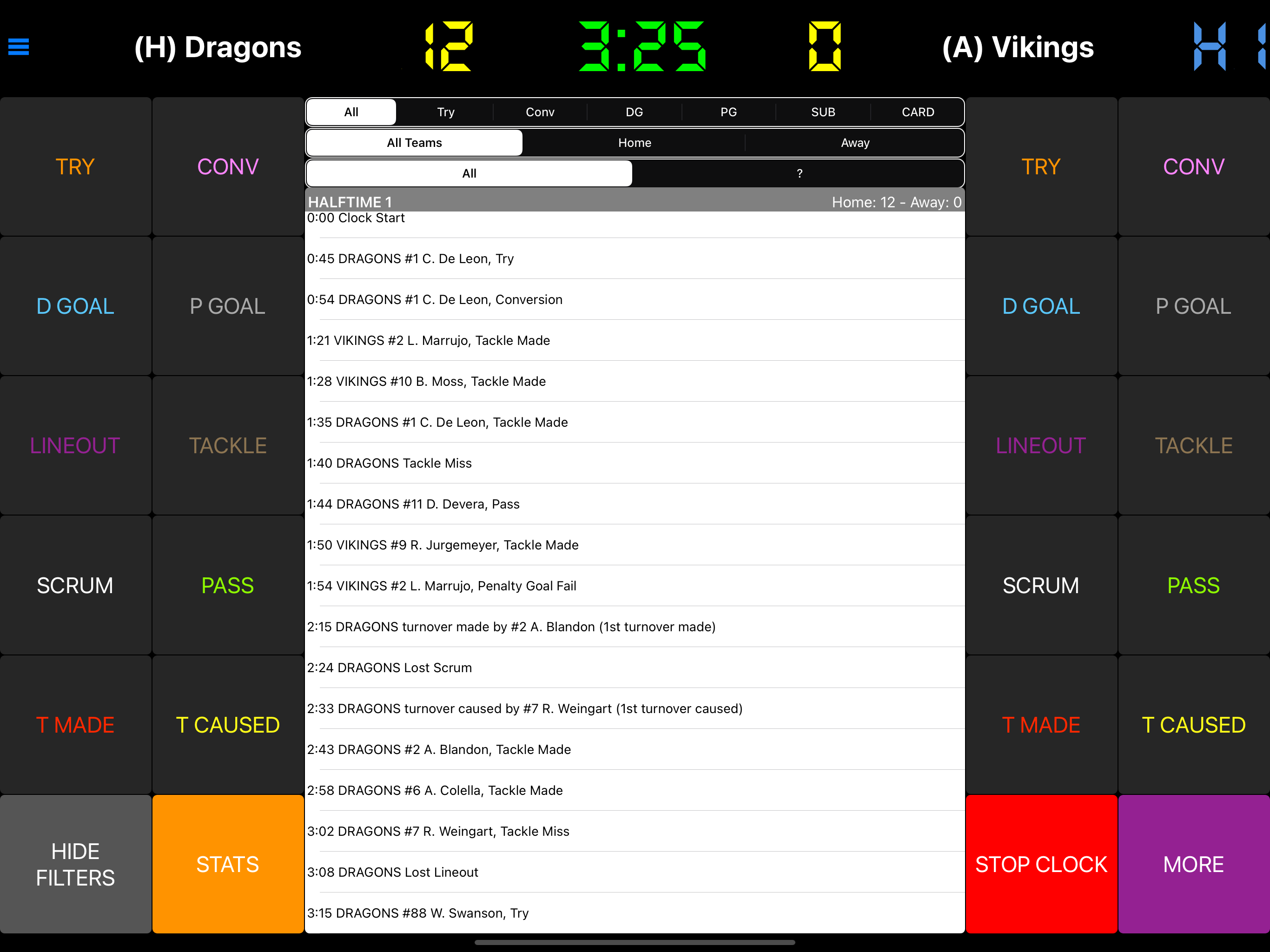 Rugby Scorebook + Stats screenshot 6