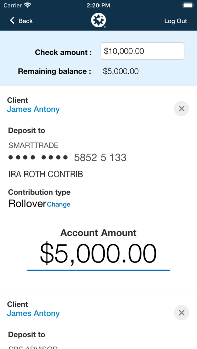 Ameriprise Advisor Deposit Screenshot