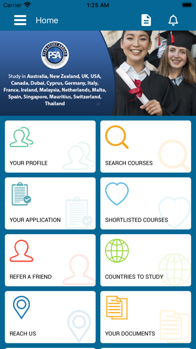 Plan Study Abroad (PSA) Screenshot