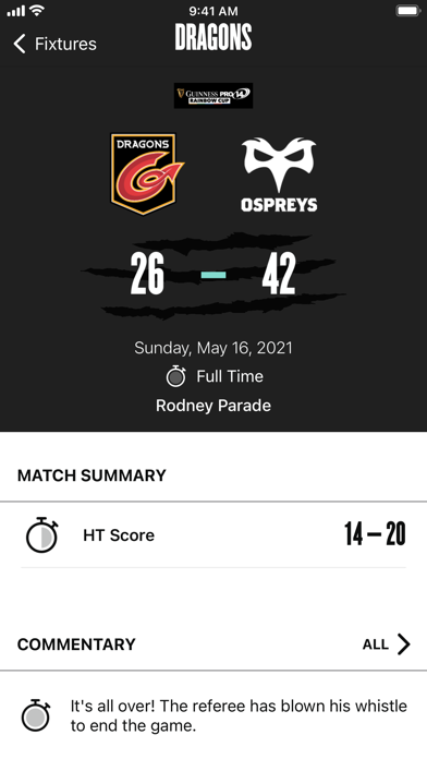 Ospreys Rugby Screenshot