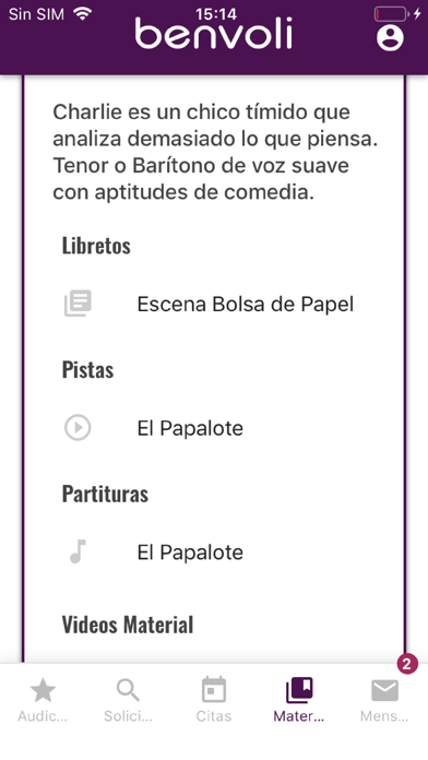 Benvoli Audiciones Screenshot