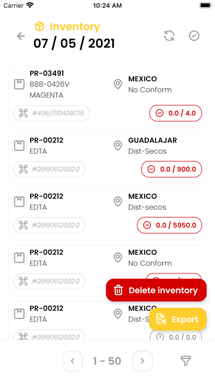 Conteo de Inventario FX