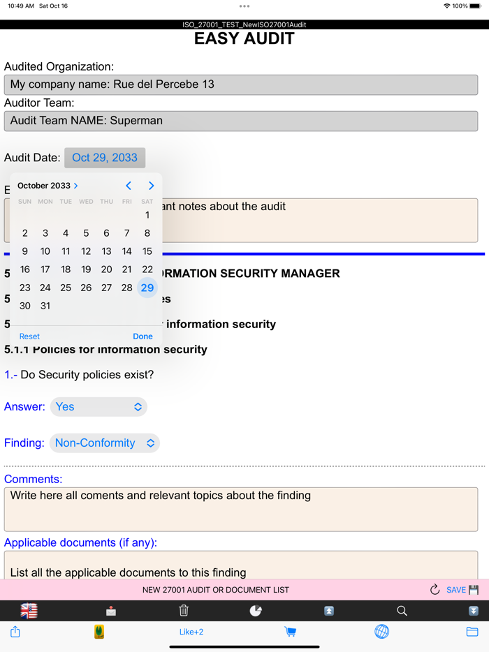 ISO 27001 IT Checklist-Test